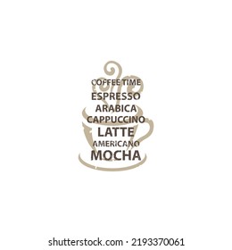 coffee menu vector illustration with coffee cup background for cafes and coffee shops