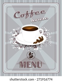 Coffee menu vector poster in vintage style for your creative design
