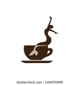 coffee mermaid, logo icon