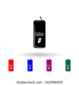 coffee in a metal jar multi color icon. Elements of drink set. Simple icon for websites, web design, mobile app, info graphics
