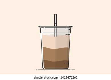 Coffee Milk Cup flat design vector  easy to edit