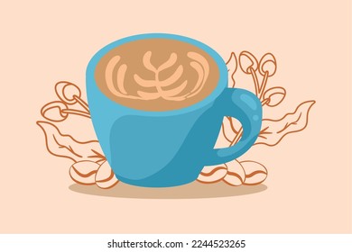 coffee with milk in cup icon