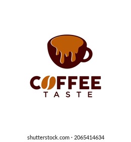 Coffee milk cup vector logo design