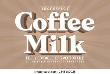 Fonte para leite de café Efeito de texto editável