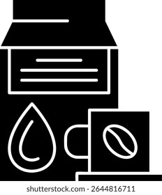 Coffee Milk Glyph Vector Icon Design