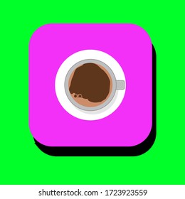 Coffee milk vector illustration icon. Coffee milk icon in two-dimensional shape. The concept of hot drinks and refreshing drinks by using a coffee milk modern icon.