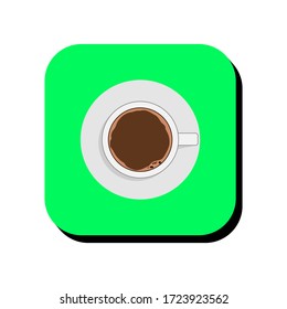 Coffee milk vector illustration icon. Coffee milk icon in two-dimensional shape. The concept of hot drinks and refreshing drinks by using a coffee milk modern icon.