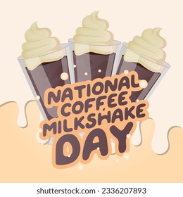 coffee milkshake day design template for celebration. coffee milkshake vector design. flat drink design. flat coffee milkshake illustration.