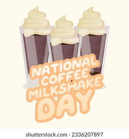 coffee milkshake day design template for celebration. coffee milkshake vector design. flat drink design. flat coffee milkshake illustration.