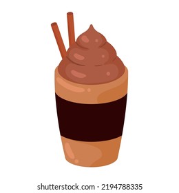 coffee milkshake with straw icon