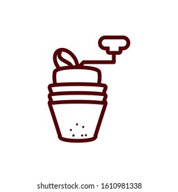 Coffee mill design of time drink breakfast beverage shop morning store aroma and caffeine theme Vector illustration