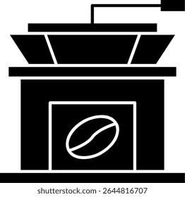 Coffee Mill Glyph Vector Icon Design