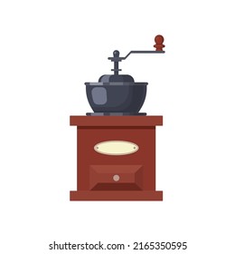 Coffee mill or grinder, vector icon or clipart.