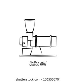 coffee mill hand draw icon. Element of coffee illustration icon. Signs and symbols can be used for web, logo, mobile app, UI, UX