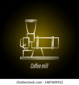 coffee mill hand draw neon icon. Element of coffee illustration icon. Signs and symbols can be used for web, logo, mobile app, UI, UX
