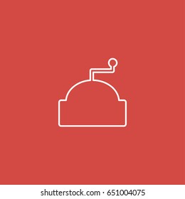 coffee mill icon. sign design. red background