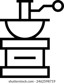 coffee mill icon. Thin linear style design isolated on white background