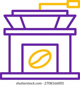 Línea de molino de café Diseño de icono de Vector de dos colores