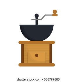 coffee mill make table wooden vector illustration eps 10