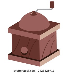 Molino de café ilustración de dibujos animados vectorial aislado sobre un fondo blanco.