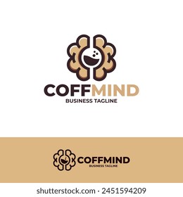 coffee mind vector logo design