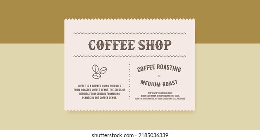 Coffee minimal label, vector vintage tag
