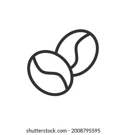 Coffee minimal line icon. Web stroke symbol design. Coffee sign isolated on a white background. Premium line icon.