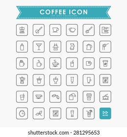 coffee minimal line icons