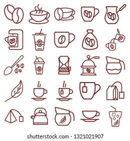 coffee minimal thin line web icon set. simple vector illustration outline. concept for infographic, website or app