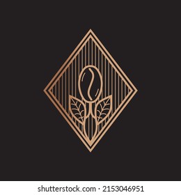 Coffee minimalist logo. Simple animal vector design. Isolated with soft background.