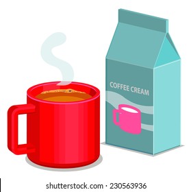 Coffee Mixed Coffee Creamer Vector