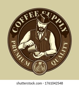 coffee mixers in coffee shop vector logo design