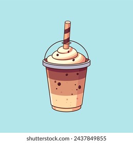 Coffee mocha frappe in flat design