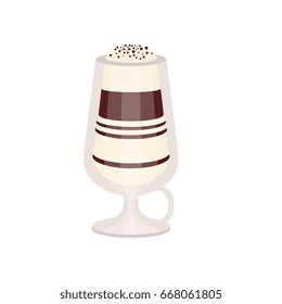 Coffee mocha in a glass vector Illustration