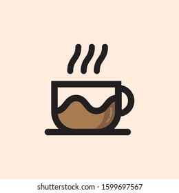 coffee modern flat icon , signs , symbols with Black and Dark brown color perfect for web , logo , mobile app  Ui  Ux  