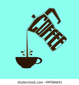  Coffee modern lettering Handdrawn poster. Vector isolated typography design.