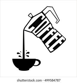  Coffee modern lettering Handdrawn poster. Vector isolated typography design.