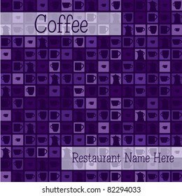 Coffee modern mosaic menu with a retro touch in vector format.