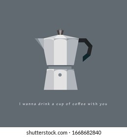 afiche de cafetera moka