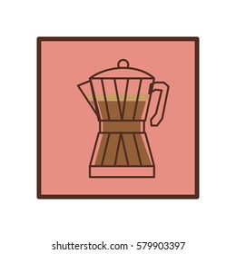 coffee moka pot icon image, vector illustration
