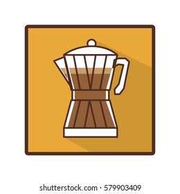 coffee moka pot icon image, vector illustration