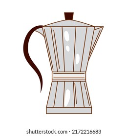 coffee moka pot icon isolated