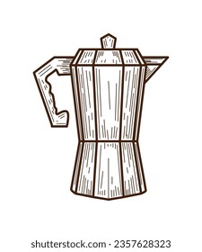 coffee moka pot icon isolated