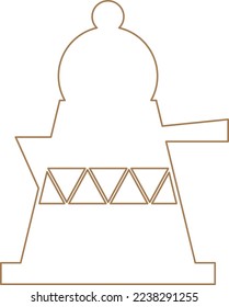 Coffee Moka Pot Icon Outline Vector Illustration