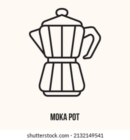 Coffee Moka pot. Coffee Production. Minimal Infographic icon.