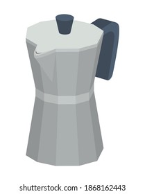 cafetera moka pot con fondo blanco diseño de ilustración vectorial