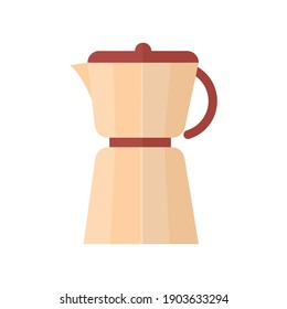 cafetera moka pot con fondo blanco diseño de ilustración vectorial