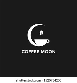 Coffee Moon logo design with modern concept. Icon coffee moon cup vector template label