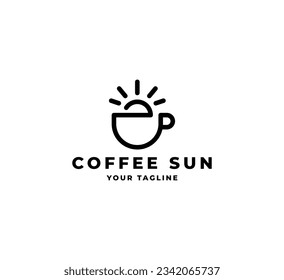 Coffee morning, coffee cafe logo illustration design template