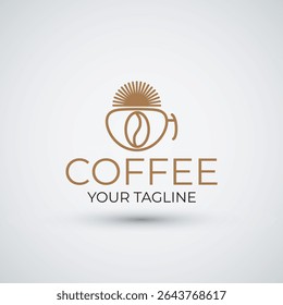 Coffee morning logo design template